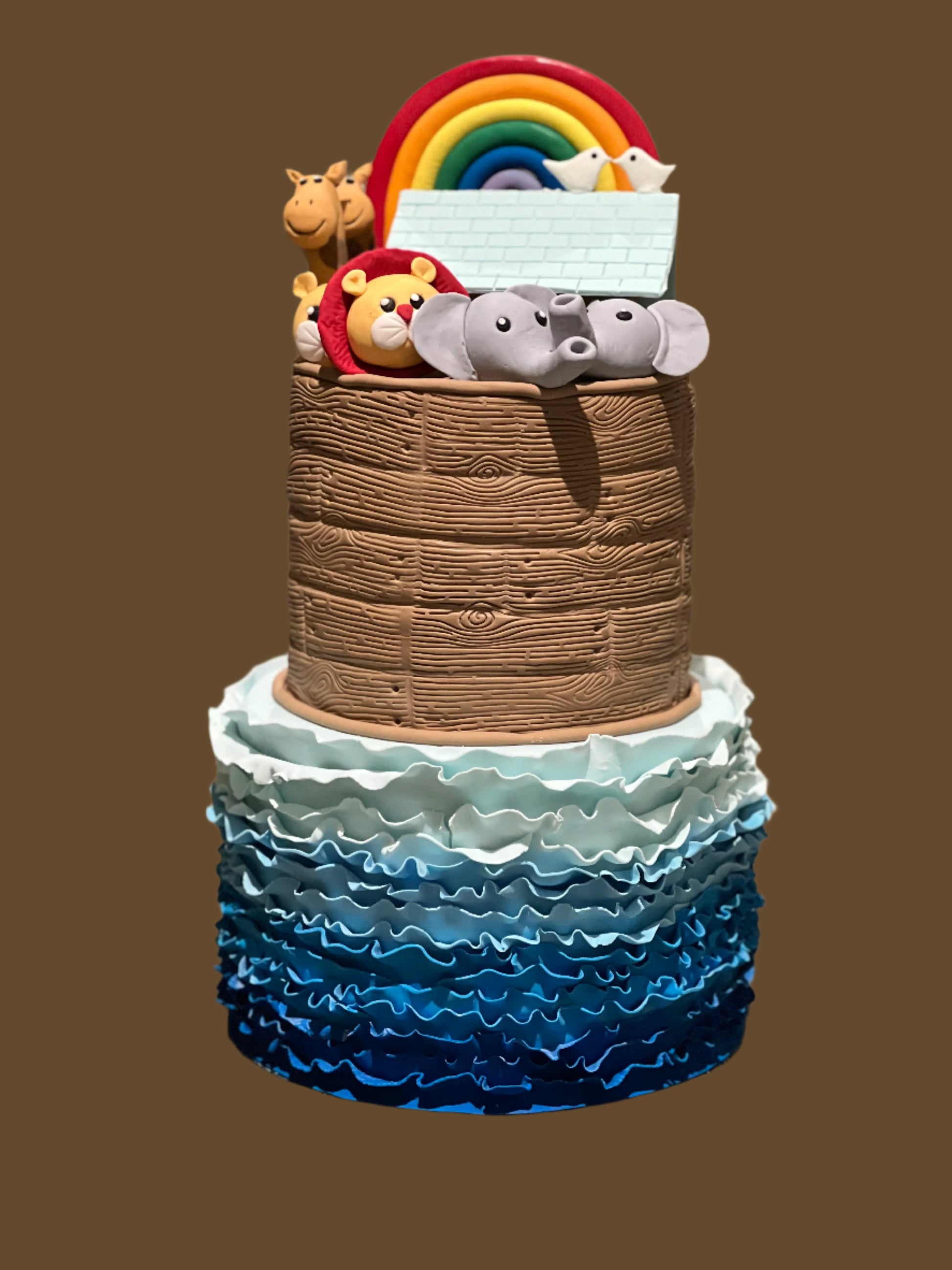 Noah's Ark Theme Cake - 3KG Custom Chocolate Buttercream Cake