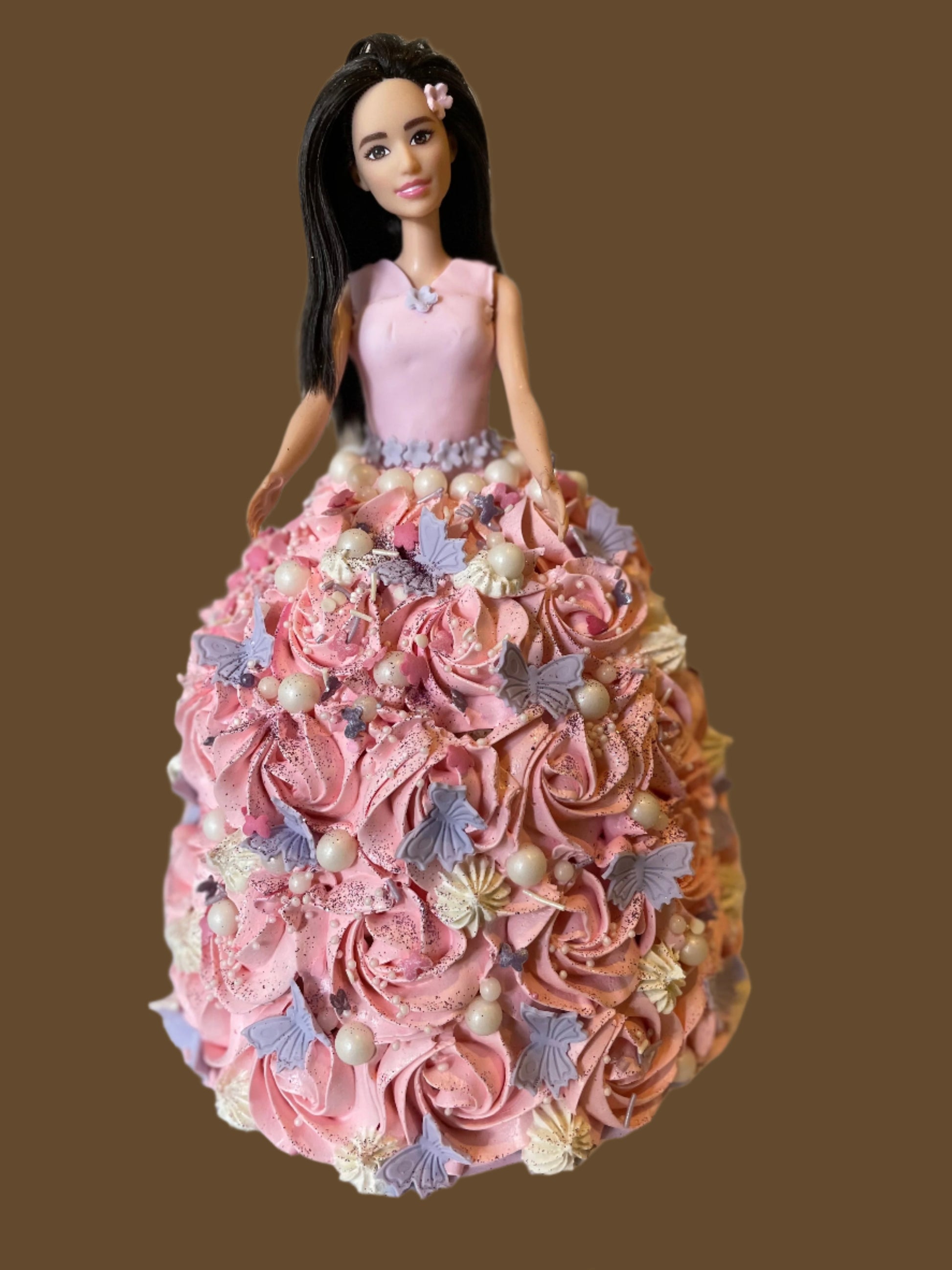 Barbie Themed Cake | Elegant Vanilla Buttercream Design