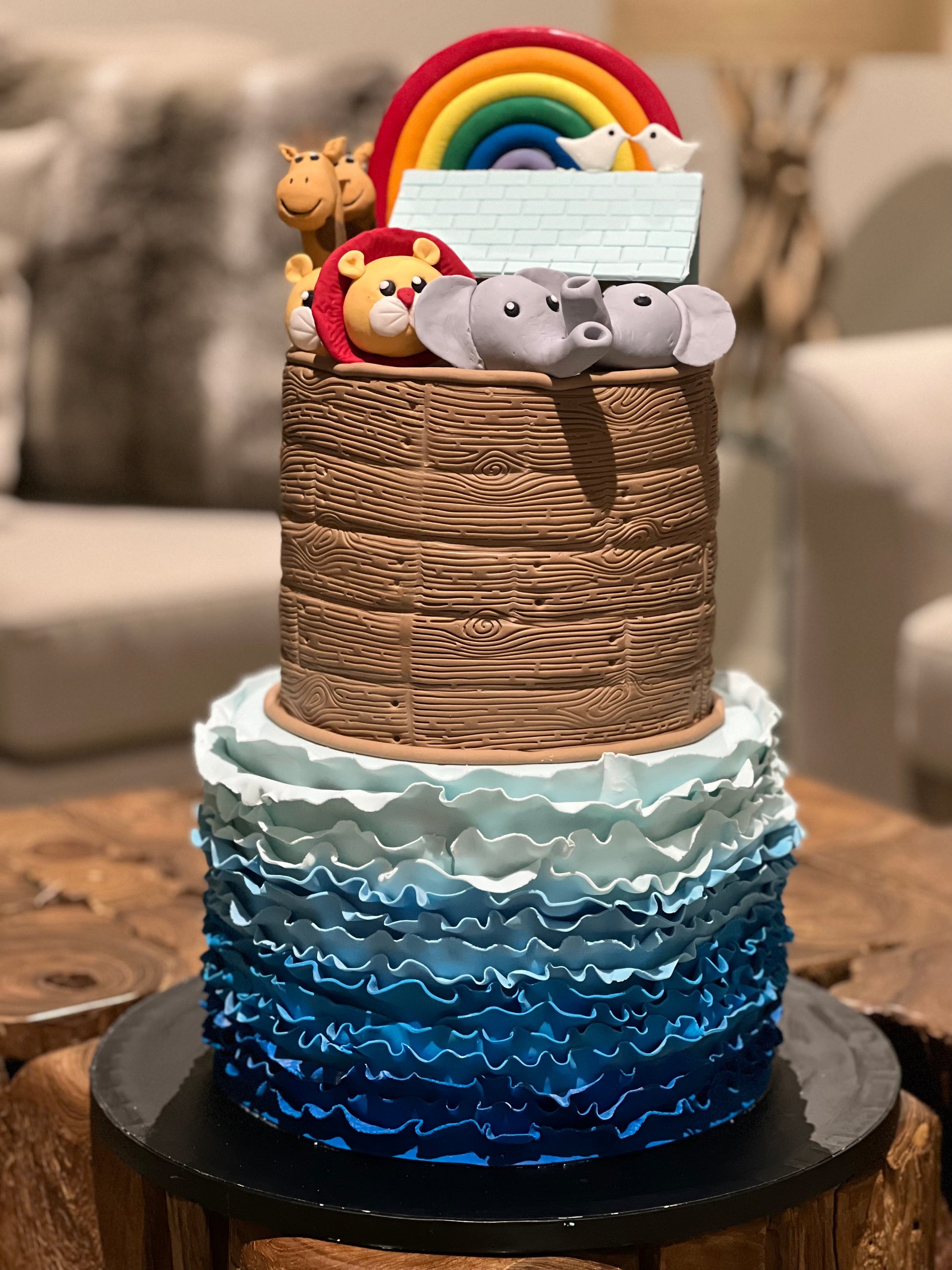 Noah's Ark Theme Cake - 3KG Custom Chocolate Buttercream Cake
